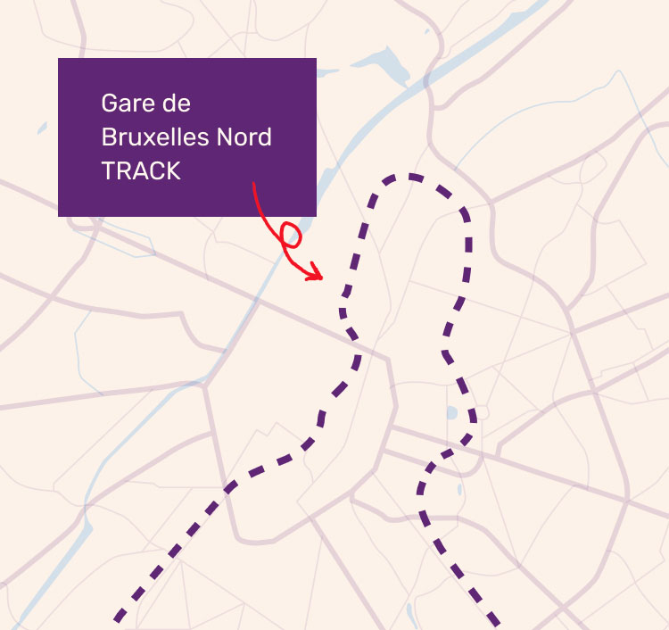 Map: gare de Bruxelles Nord Track